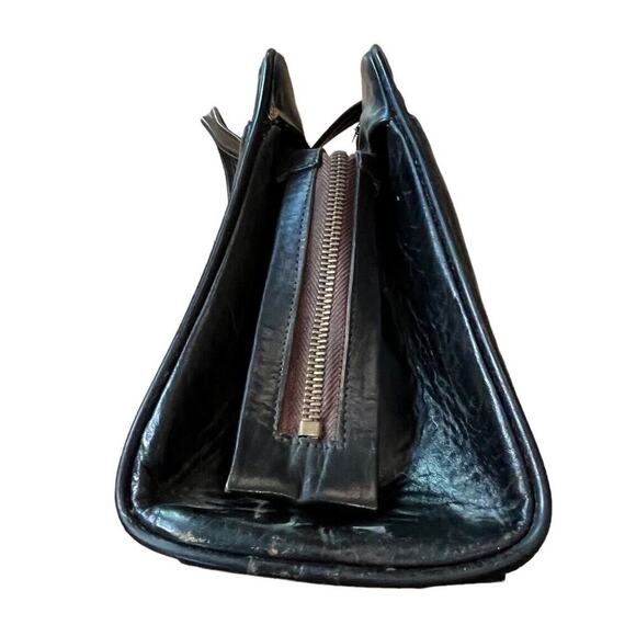 Handmade Hand-tooled Black And White Boho Leather Purse Satchel Floral - Picture 5 of 11